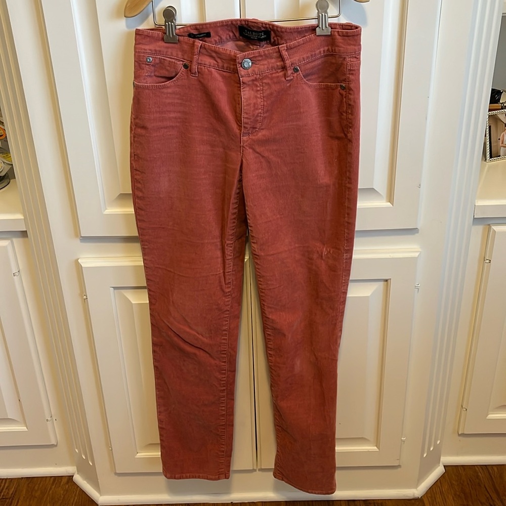 Talbots corduroy in a mauve/dusty rose color.
